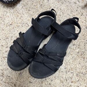 Teva Black Strappy Sandals